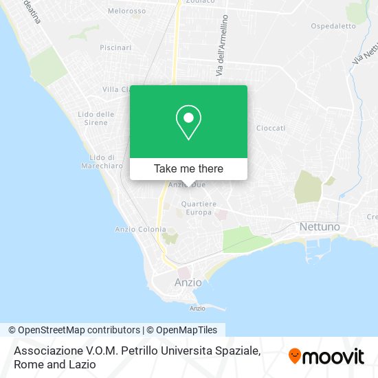 Associazione V.O.M. Petrillo Universita Spaziale map
