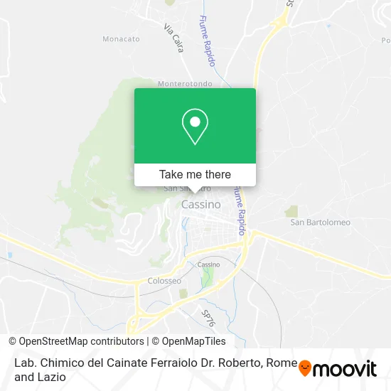 Chemical Laboratory of Cainate Ferraiolo Dr. Roberto map