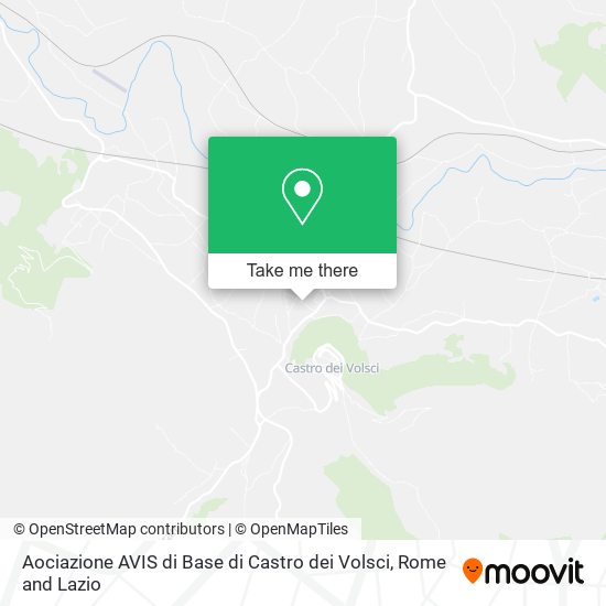 Aociazione AVIS di Base di Castro dei Volsci map