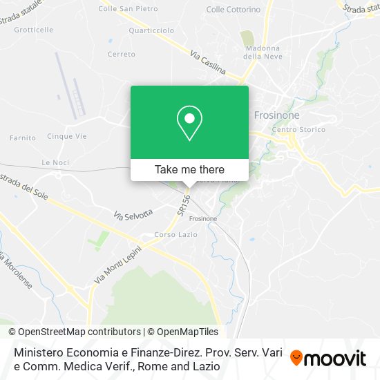 Ministero Economia e Finanze-Direz. Prov. Serv. Vari e Comm. Medica Verif. map
