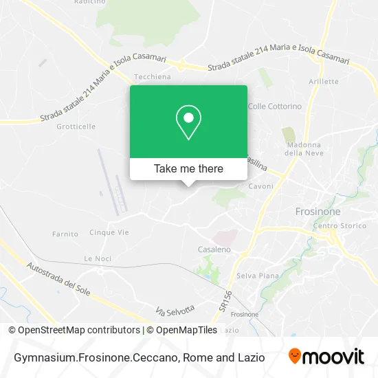 Gymnasium Frosinone Ceccano map