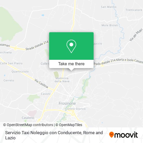 Servizio Taxi Noleggio con Conducente map