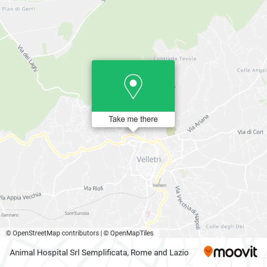 Animal Hospital Srl Semplificata map