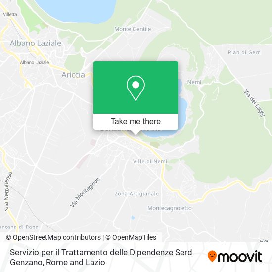 Servizio per il Trattamento delle Dipendenze Serd Genzano map
