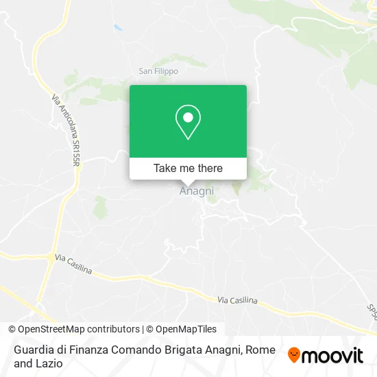Finance Guard Anagni Brigade Command map