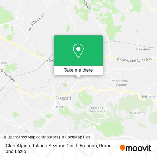 Club Alpino Italiano Sezione Cai di Frascati map
