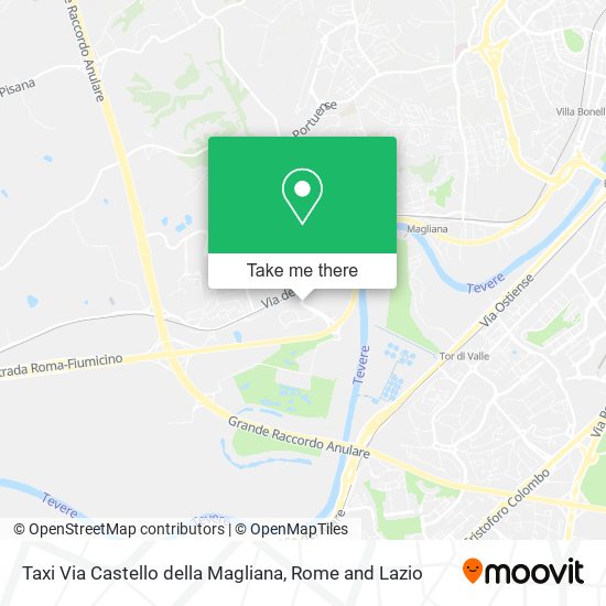 Taxi Via Castello della Magliana map