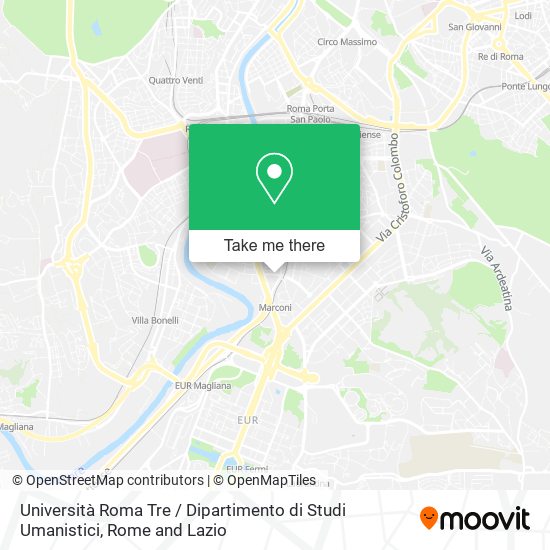 Università Roma Tre / Dipartimento di Studi Umanistici map