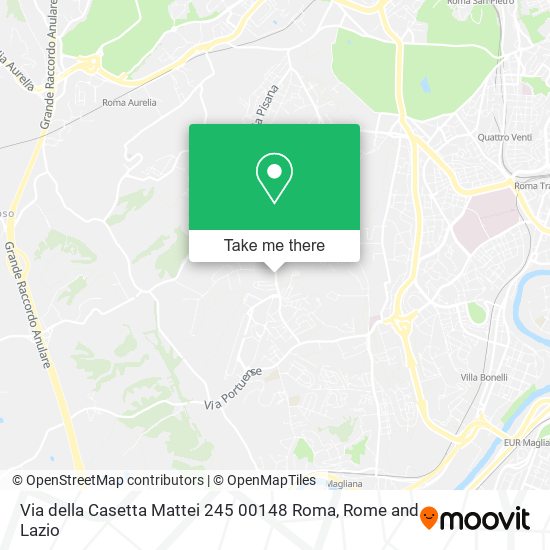 Via della Casetta Mattei 245 00148 Roma map