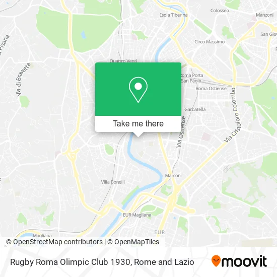 Rugby Roma Olimpic Club 1930 map