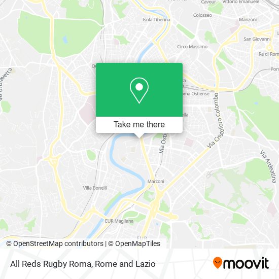All Reds Rugby Roma map