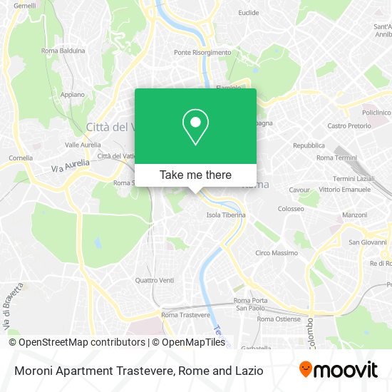 Moroni Apartment Trastevere map