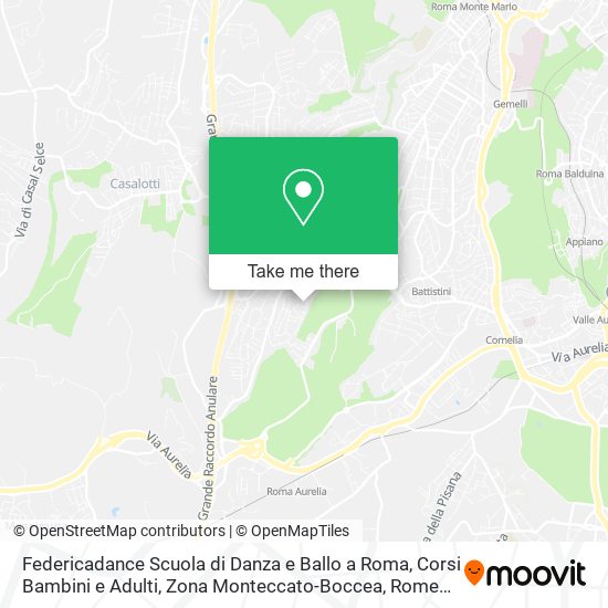 Federicadance Scuola di Danza e Ballo a Roma, Corsi Bambini e Adulti, Zona Monteccato-Boccea map