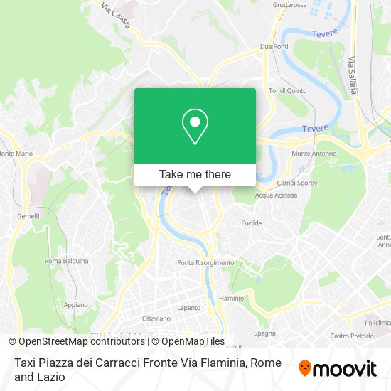 Taxi Piazza dei Carracci Fronte Via Flaminia map
