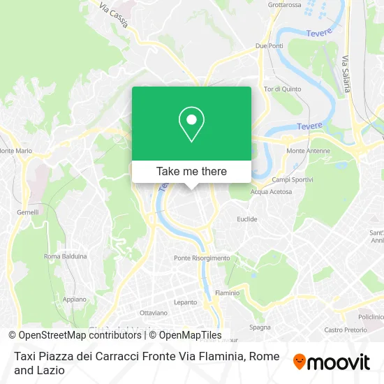 Taxi Piazza dei Carracci Front Via Flaminia map