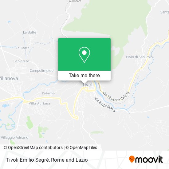 Tivoli Emilio Segrè map