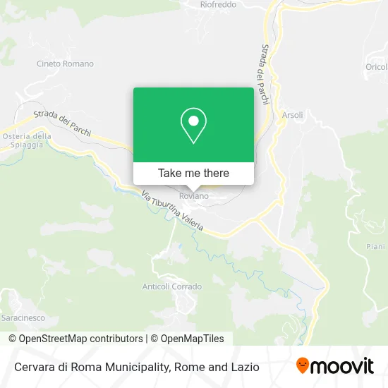 Cervara di Roma Municipality map
