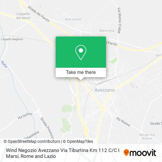 Wind Negozio Avezzano Via Tiburtina Km 112 C / C I Marsi map