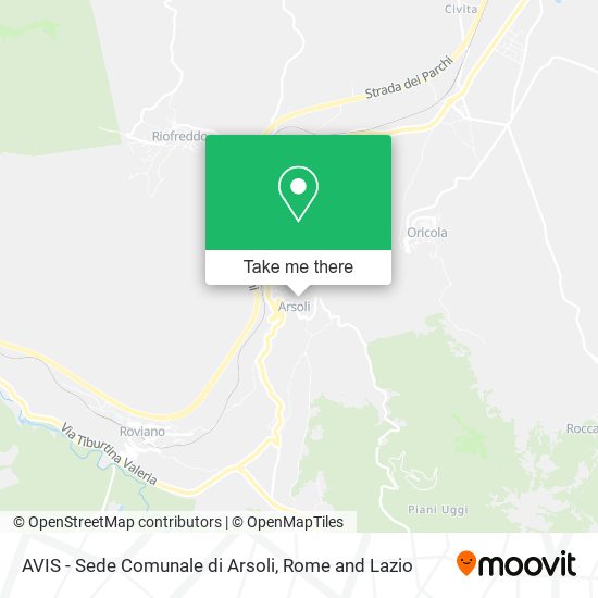 AVIS - Sede Comunale di Arsoli map