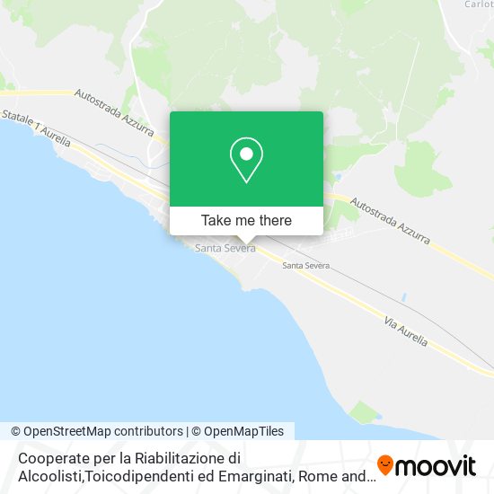 Cooperate per la Riabilitazione di Alcoolisti,Toicodipendenti ed Emarginati map