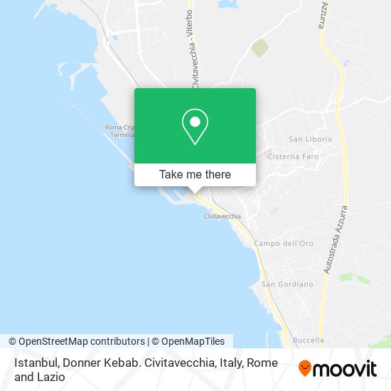 Istanbul, Donner Kebab. Civitavecchia, Italy map