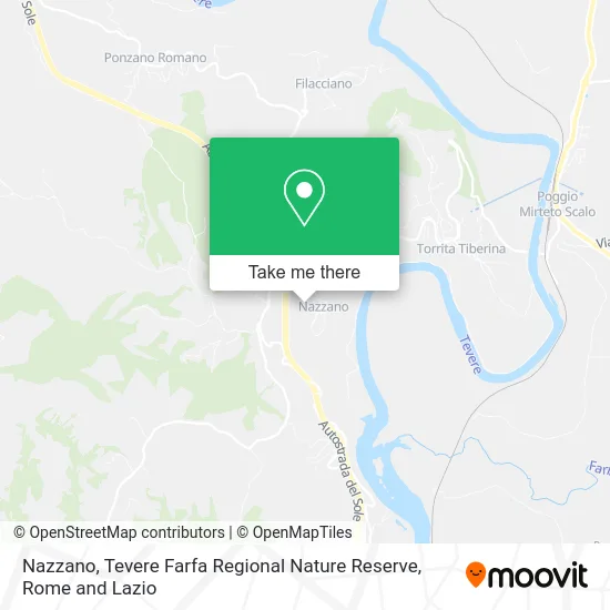 Nazzano, Tevere Farfa Regional Nature Reserve map