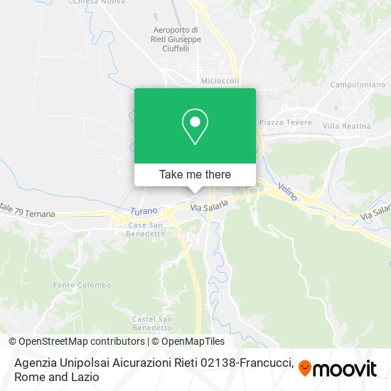 Agenzia Unipolsai Aicurazioni Rieti 02138-Francucci map