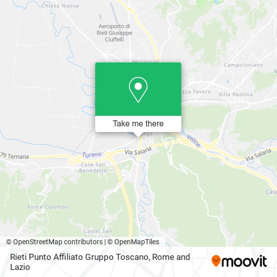 Rieti Punto Affiliato Gruppo Toscano map