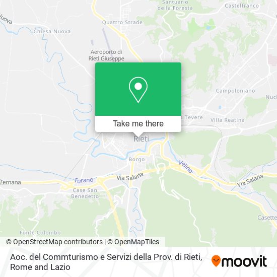 Aoc. del Commturismo e Servizi della Prov. di Rieti map