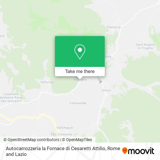Autocarrozzeria la Fornace di Cesaretti Attilio map