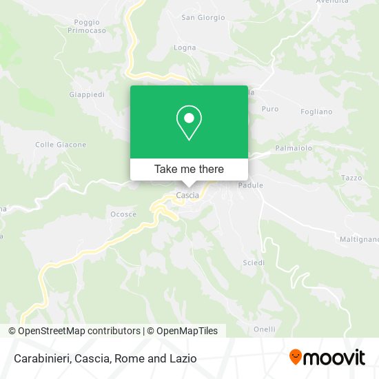 Carabinieri, Cascia map