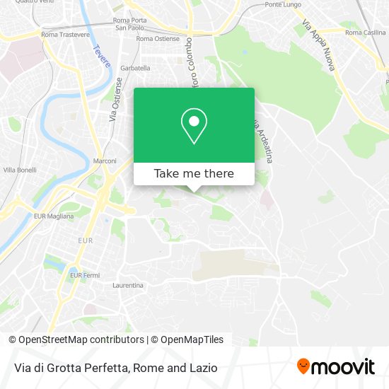 Via di Grotta Perfetta map