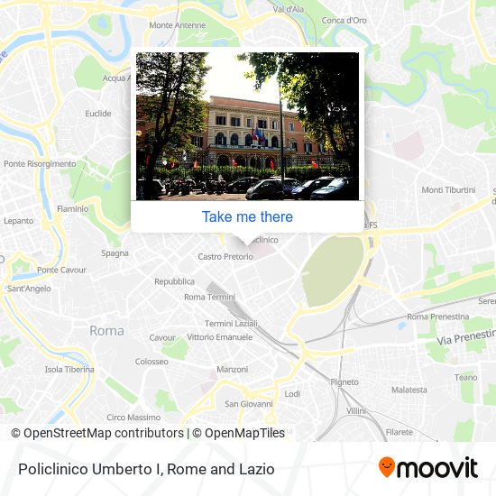 Policlinico Umberto I map