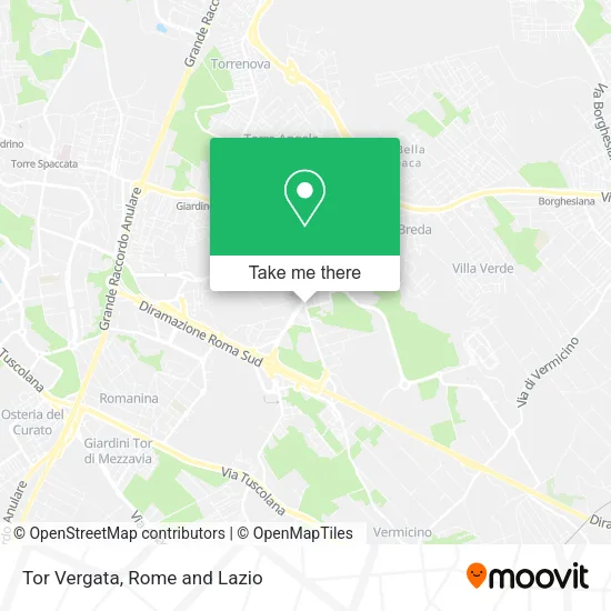Tor Vergata map