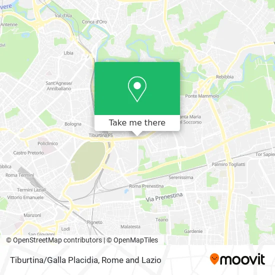 Tiburtina/Galla Placidia map