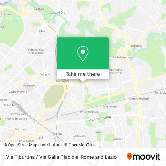 Via Tiburtina / Via Galla Placidia map