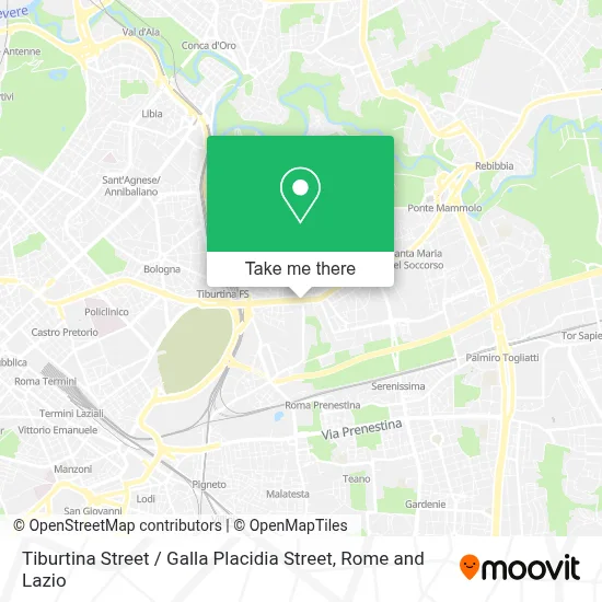 Tiburtina Street / Galla Placidia Street map