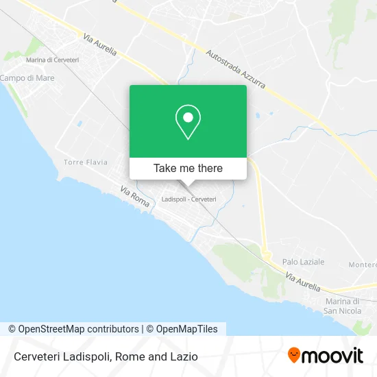 Cerveteri Ladispoli map
