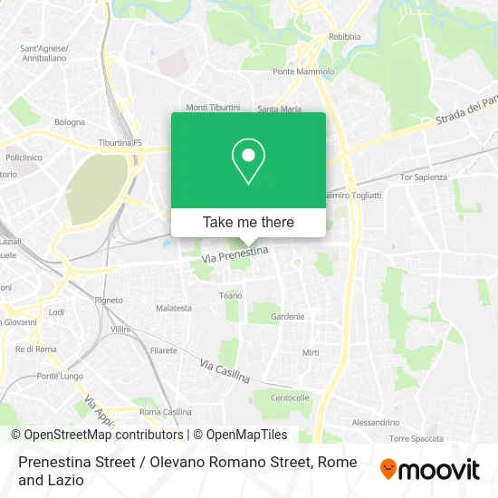 Prenestina Street / Olevano Romano Street map