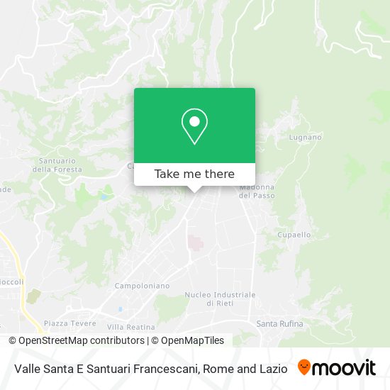 Valle Santa E Santuari Francescani map