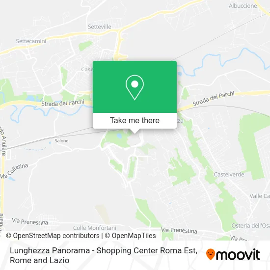 Lunghezza Panorama - Shopping Center Roma Est map