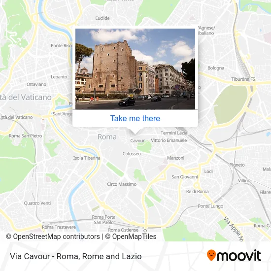 Cavour Street - Rome map