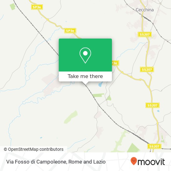 Via Fosso di Campoleone map