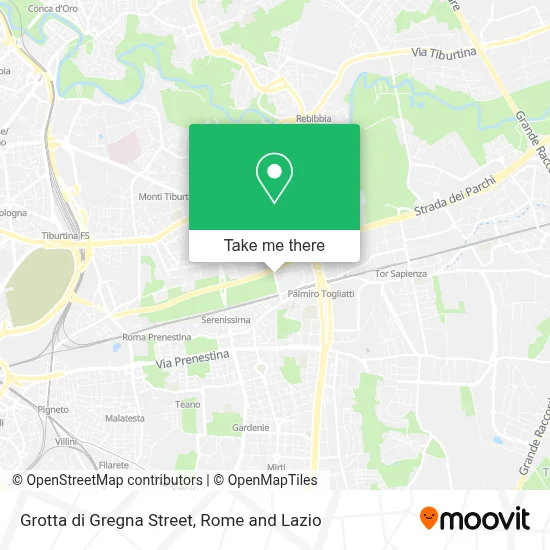 Grotta di Gregna Street map