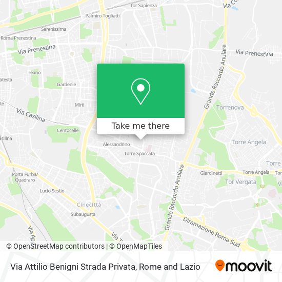 Via Attilio Benigni Strada Privata map