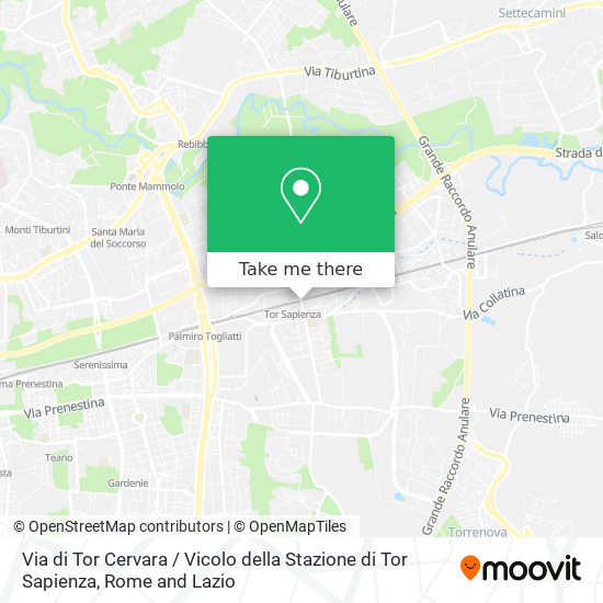 Via di Tor Cervara / Vicolo della Stazione di Tor Sapienza map