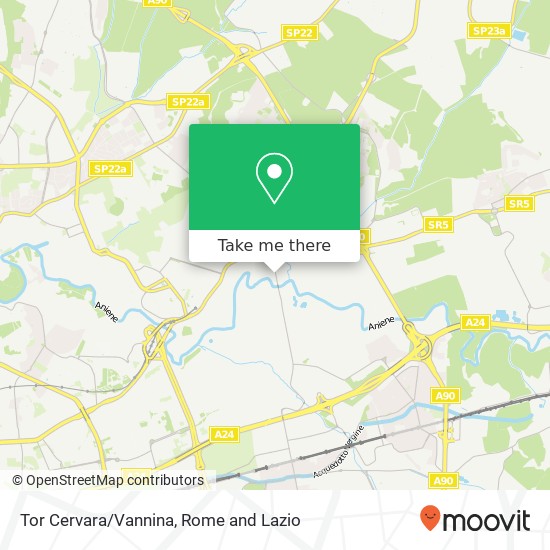 Tor Cervara/Vannina map