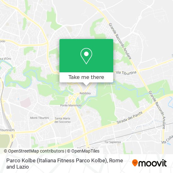 Parco Kolbe (Italiana Fitness Parco Kolbe) map