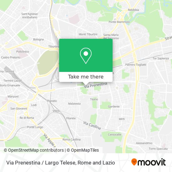 Via Prenestina / Largo Telese map
