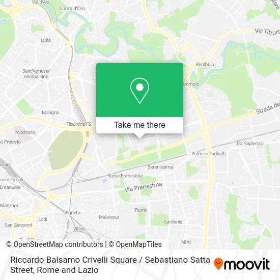Riccardo Balsamo Crivelli Square / Sebastiano Satta Street map